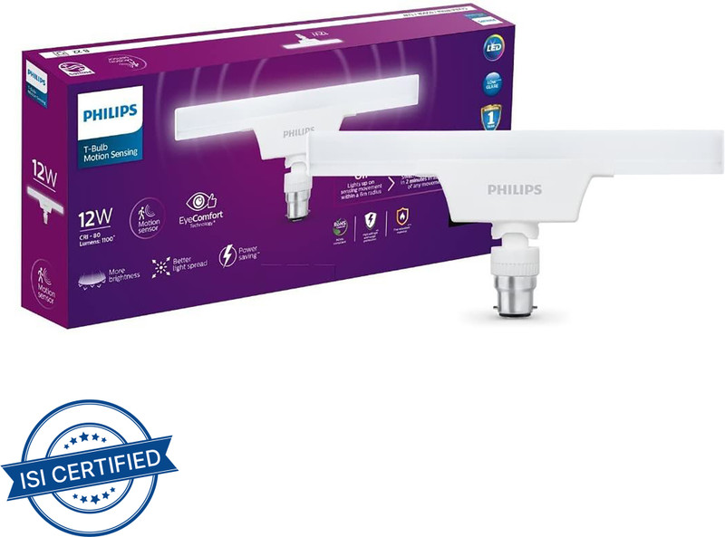 PHILIPS 12 W Basic T-Bulb B22 LED Bulb(White)