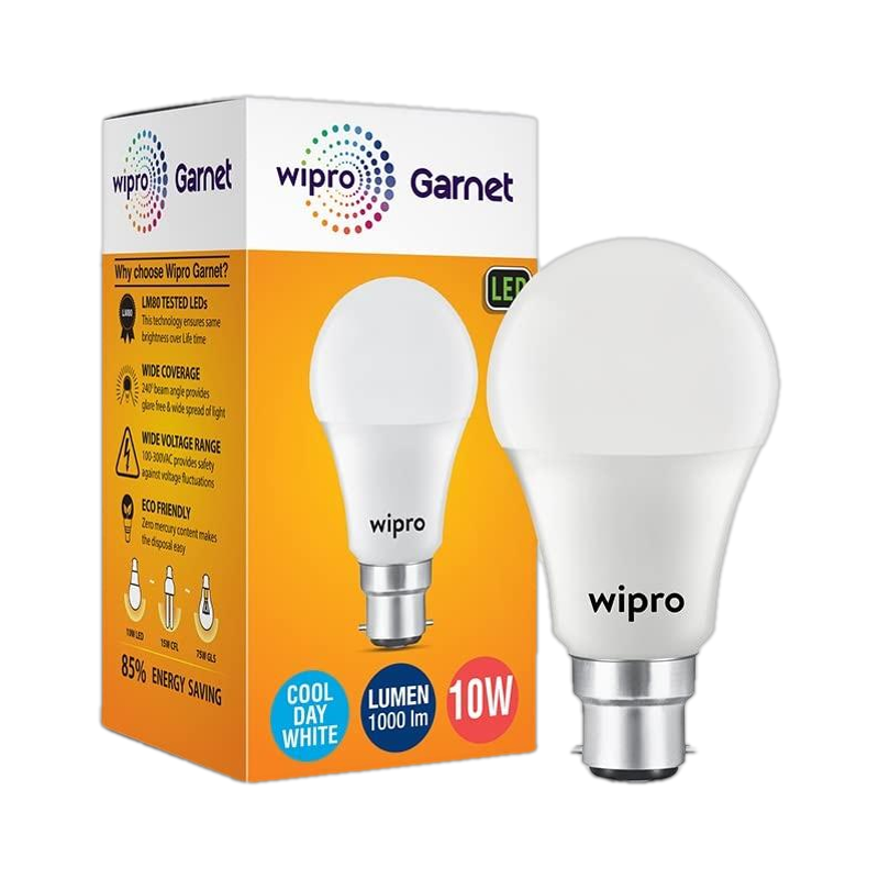 Wipro 10 W Basic Standard B22 LED Bulb(White)