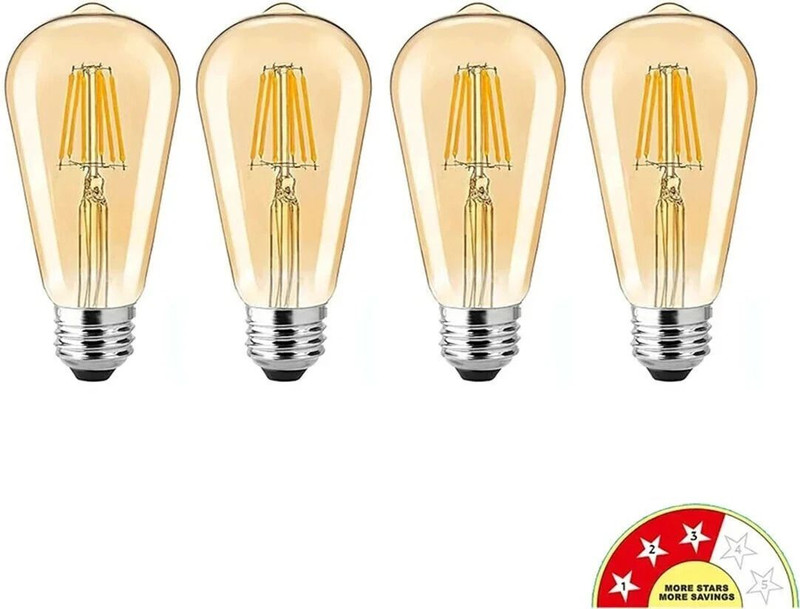 Eve Hanger 4 W Eye Safety Compliance Arbitrary E27 LED Bulb(Yellow, Pack of 4)