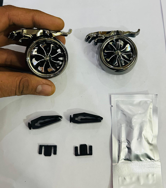 Auto MT Black Wheel Jaguar-Design AC Vent Perfume ABS Air Freshner Environment Friendly. Car Flywheel