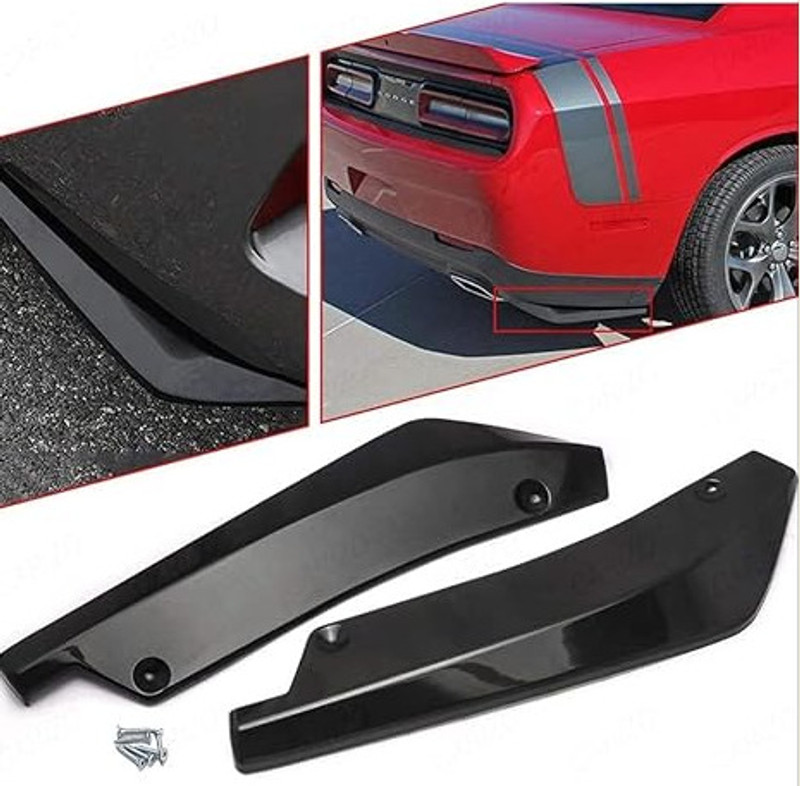 Auto MT 2PC Rear-Bumper Guard-Diffuser Splitter Lip Body Kit-Universal Scratch-Protector Car Engine Valve