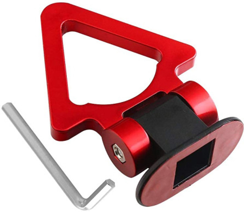 Auto MT Red Triangle Dummy-Hook Bumper, Universal Sticker Rear Tow Strap Towing Belt Car Flywheel