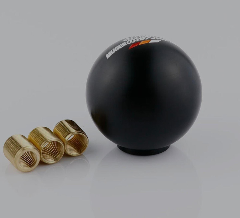 Auto MT Black Mugen-Power Round-Ball Gear Knob Shifter Universal for Car with 3 Adapter. Car Flywheel