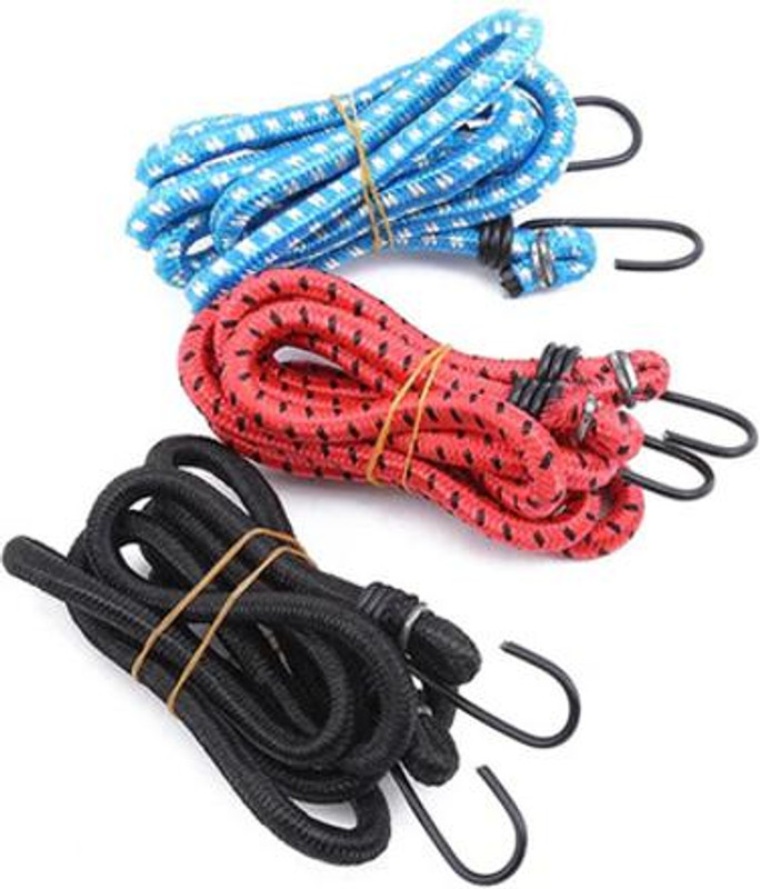 Imegaz Elastic Bungee rope,Strechable,Luggage Tying Rope with Hooks,Multicolor Pack-3 Bungee Cord(93 cm)