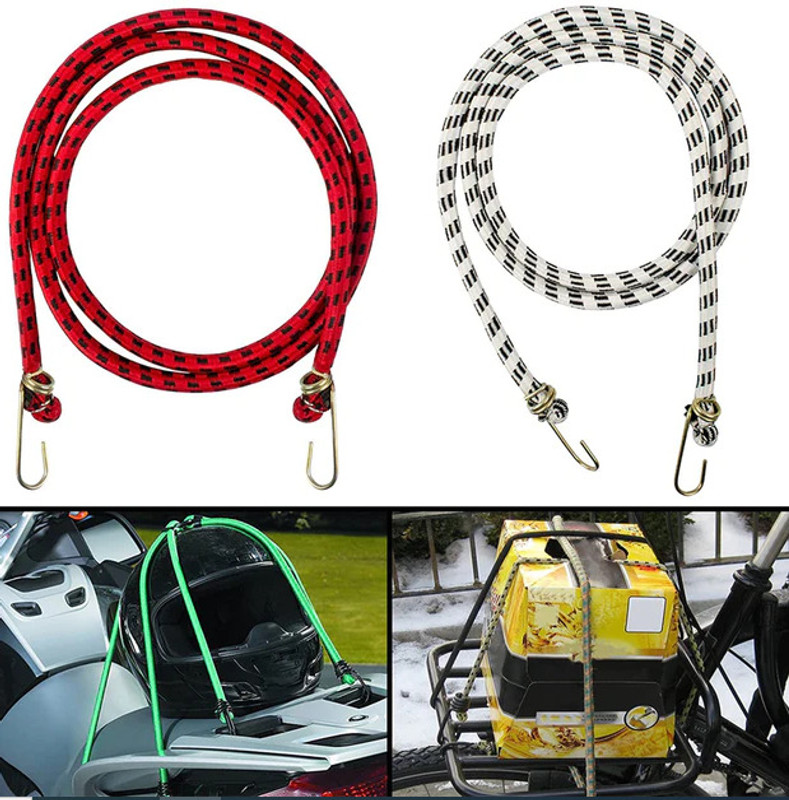 SIGNQ High Strength Elastic Strechable Bungee Cords,Luggage Tying Rope with Hook,Set-3 Bungee Cord(93 cm)