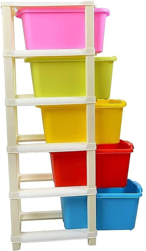 Flipkart SmartBuy 5-Tier Plastic Storage Cabinet Modular Plastic Drawer for Home/Office/Hospital Plastic Kitchen Trolley(DIY(Do-It-Yourself))