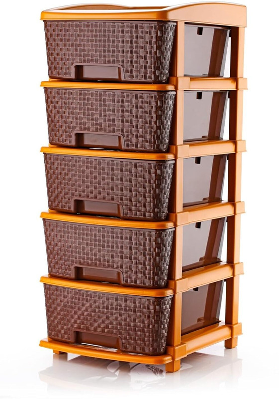 MAXTID 5 Full Brown Nakoda Foldable Multipurpose Drawer Box Vanity Box(Brown)