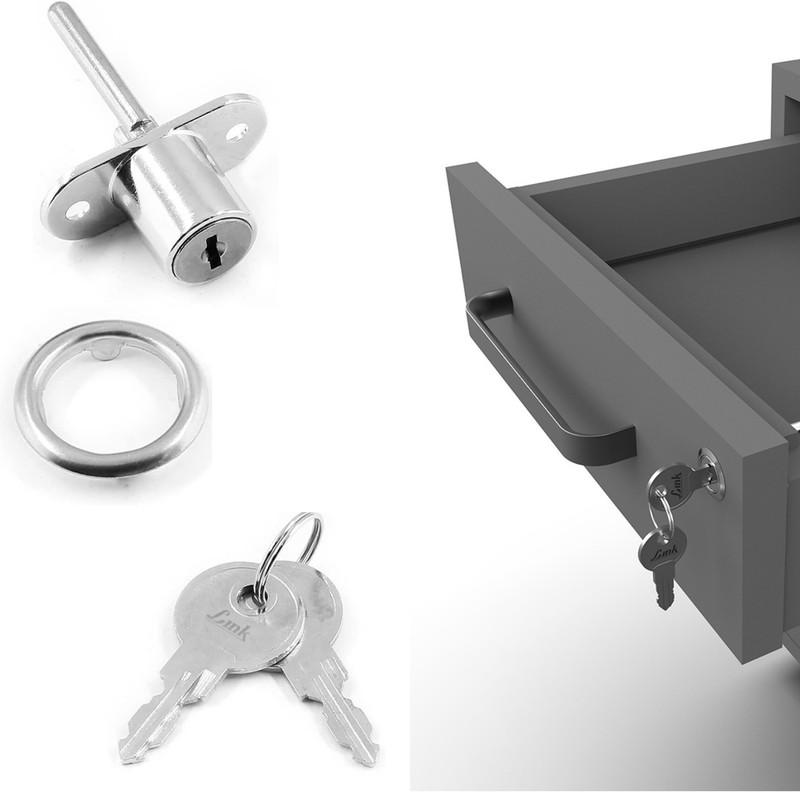 Link Pedestal Lock 480MM – Heavy-Duty Drawer Lock with Multi-Drawer Function Keyed Cam Lock(Pack of 1)
