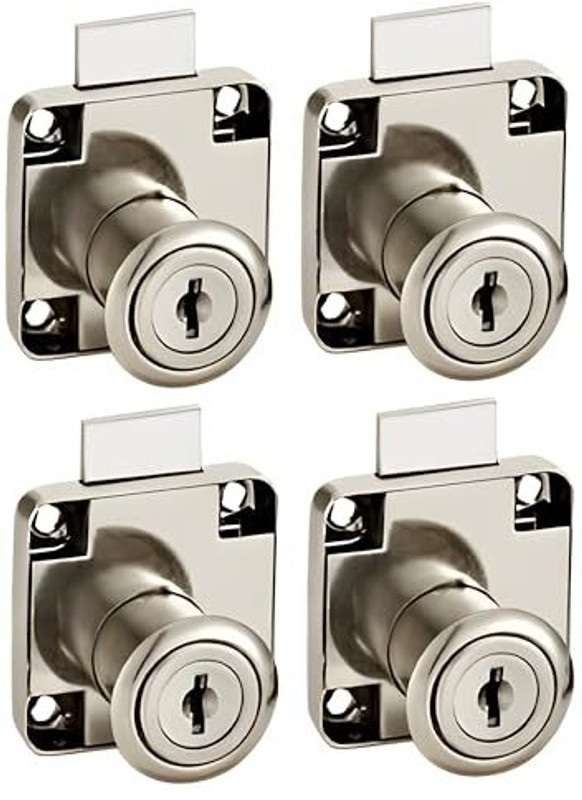 Vaishnavi Auto Solution Steel Kiwi Multipurpose Lock 40X40 Cylinder 20mm Silver Rev-A-Lock Cabinet Security System(Pack of 4)