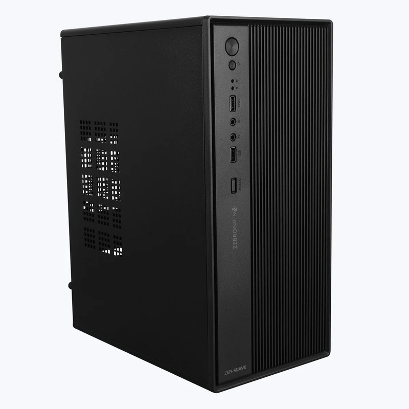 ZEBRONICS Cabinet WithOut Smps Mid Tower Cabinet with USB 2.0 and USB 3.0 Ports Compatible with Computer(Black)