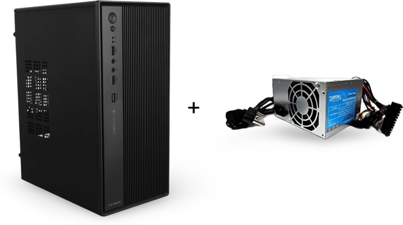 ZEBRONICS Zeb-Suave cabinet Mid Tower With Inbuilt SMPS Cabinet with USB 2.0 and USB 3.0 Ports Compatible with Computer(Black)