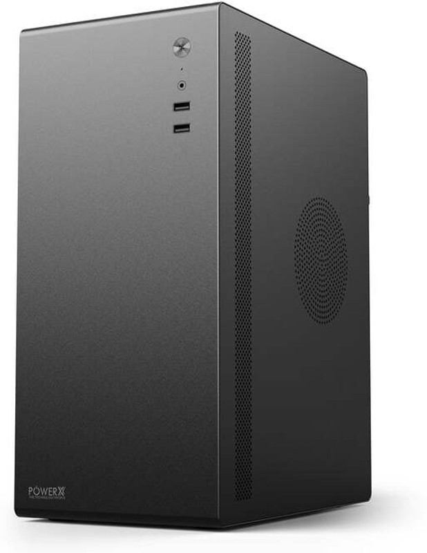 powerx V200 Basic Full Tower Cabinet with USB 2.0 and USB 3.0 Ports Compatible with Computer(Black)