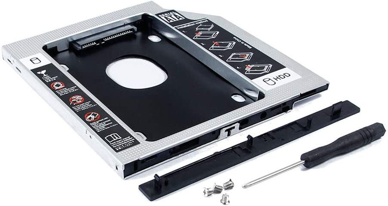 WEFLY SATA Optical 2nd Hard Drive Caddy with SSD HDD for 9.5mm Universal CD/DVD Slot Internal Hard Drive Enclosure/HDD Caddy Cabinet Compatible with Computer(Black)