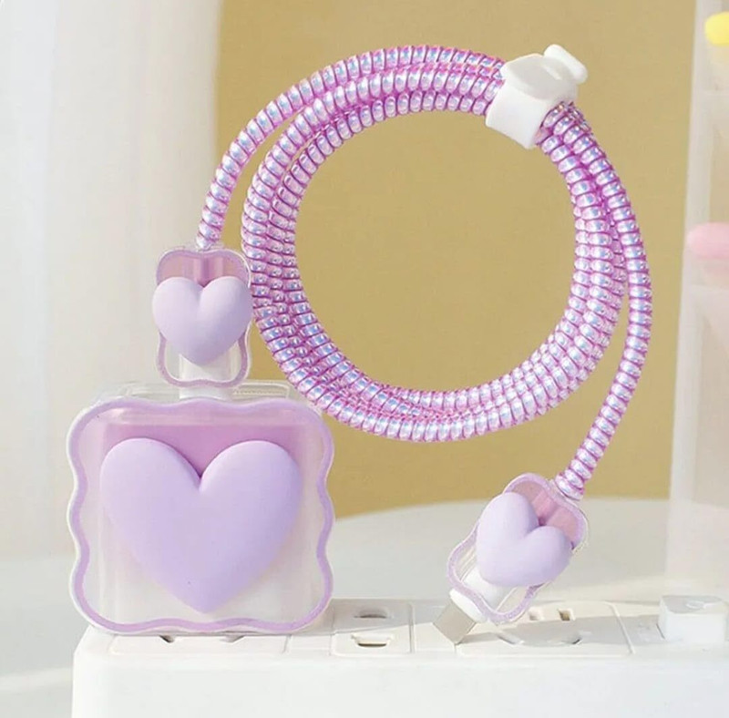 YDOXTON Silicone Press and Release Headphone Case For Samsung Charger Cover 25W(CARTOON CHARGER PROTECTOR CASE/COVER FOR SAMSUNG TYPE C 25W ADAPTER PURPLE CAT)
