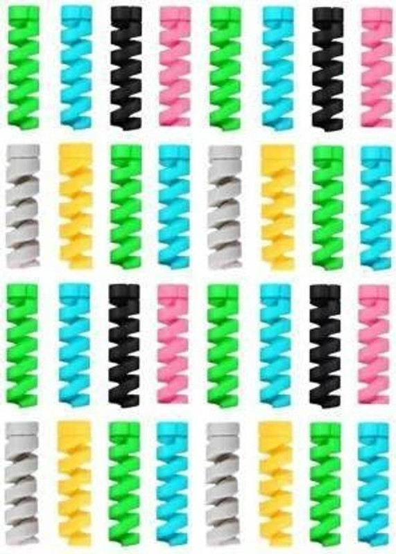 Wazood PACK of 32 Lightning Charger Spring Cable Saver Protector , Cable Protector Cable Protector Cable Protector Cable Protector(Multicolor)