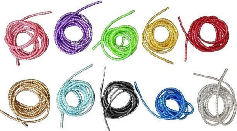 BiteSize 5 Piece Spiral Multicolour 1.4 Meter Protector // Saver for Cables & Earphones Cable Protector(Multi Color)