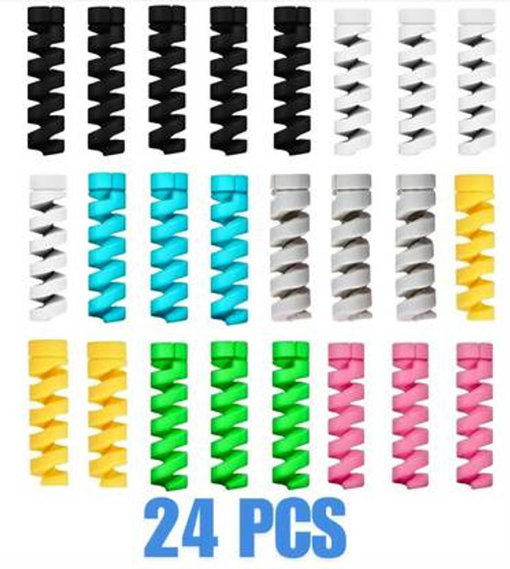 Dcon Spiral Cable Protectors & Wire Protectors Spring Wire for All Accessories-24 Pcs Cable Protector(Multicolor)
