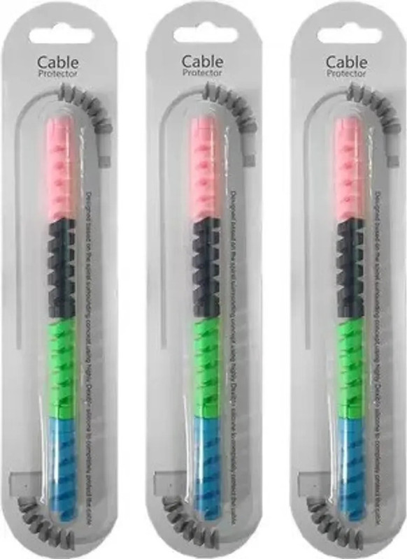 LLFS Spiral Cable Protector (12 Nos)3 Packs. Cable Protector(Multi Color)
