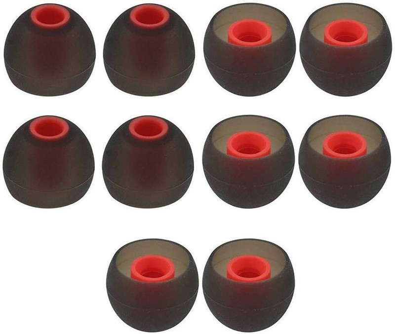 YTM (Pack of 10, Gray, Red) Premium Quality Silicon Earbuds (Size-M) In The Ear Headphone Cushion In The Ear Headphone Cushion(Pack of 10, Red, Gray)