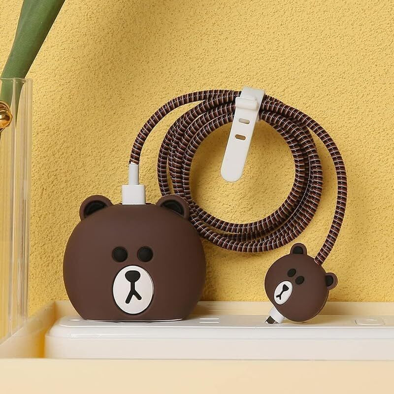 Antopy Charger Cover for 20W Type C Charger 3D (Panda Chr_1 Pack) Cable Protector(Multicolor)