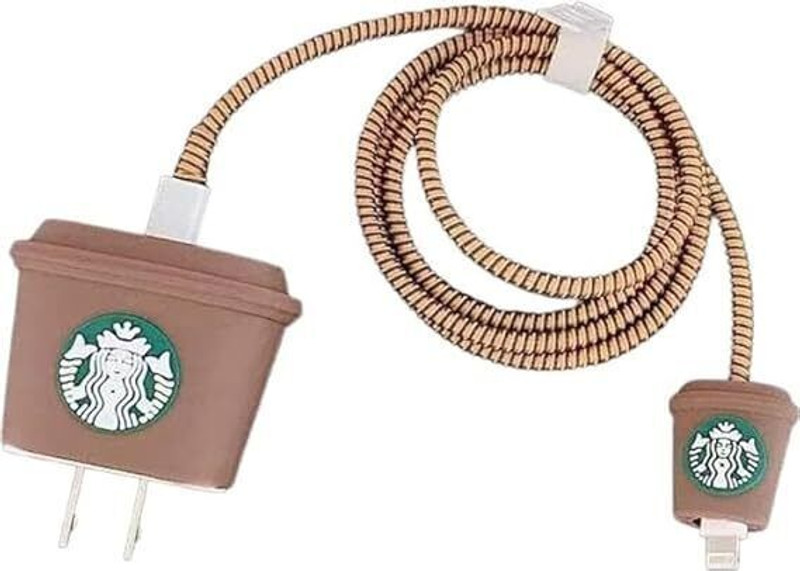 Dyyor Starbucks Cup iPhone Charger Case 18W & 20W With Wire Protector (CC-144) Cable Protector(Multicolor)