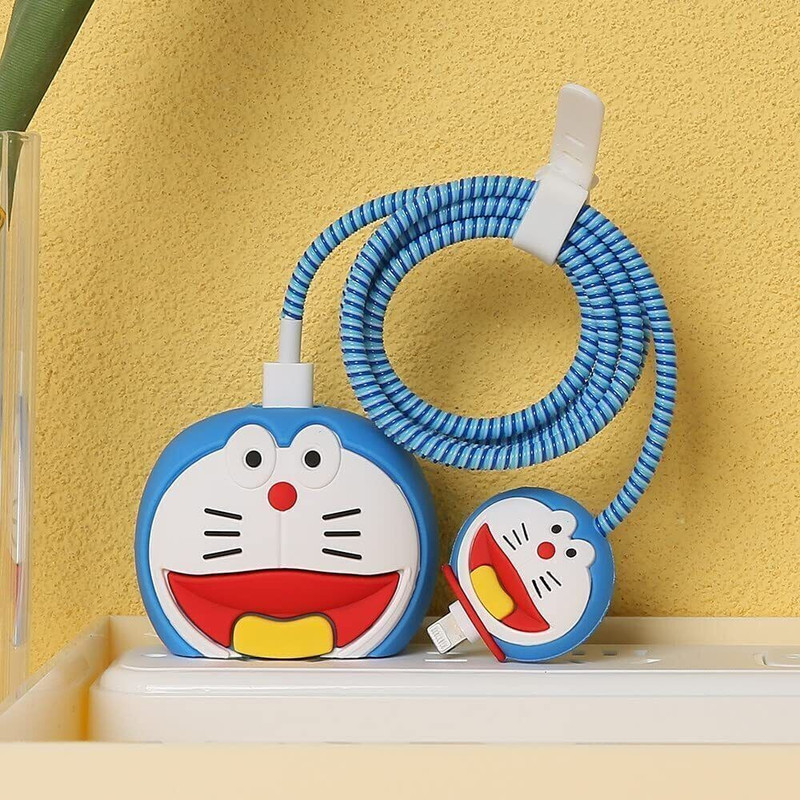 SKYCELL " Charger Case Cover with Full Cable Protector, Cute Pattern for iPhone " Cable Protector(Blue)