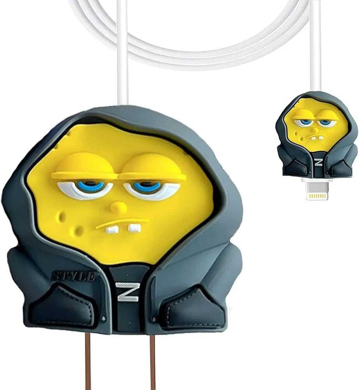 KNJ | Stylish Minion Charger Cover for iPhone 18W/20W Adapter | Case for iOS Charge Cable Protector(Yellow)