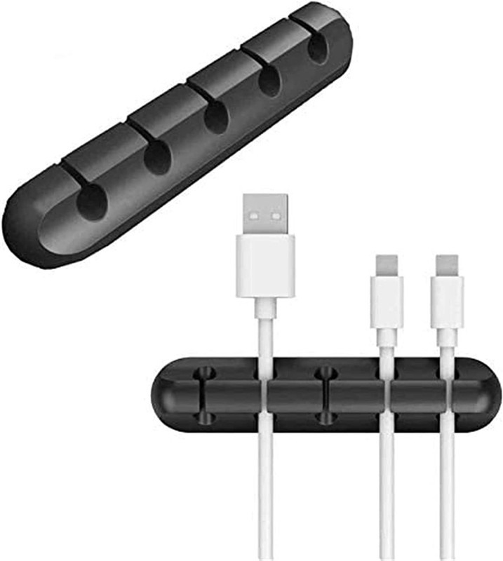 Guru Company Cable Clips Cord Management Organizer,Cable Protector Clips Desktop (10p) Cable Protector(Black)