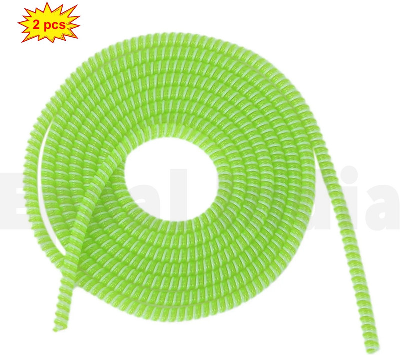 Epaal (2 Pcs) Spiral Triple Color 1.4 Meter Full Size USB Type C / Lightening Charger Cable Protector(Green)