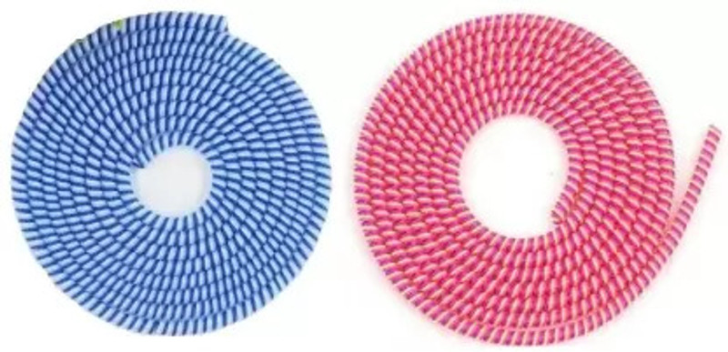 TECHNUV Spiral Double 1.5M 2PCS Charging Cable Cord Hand free, Increase Cable Life Cable Protector(Multicolor)