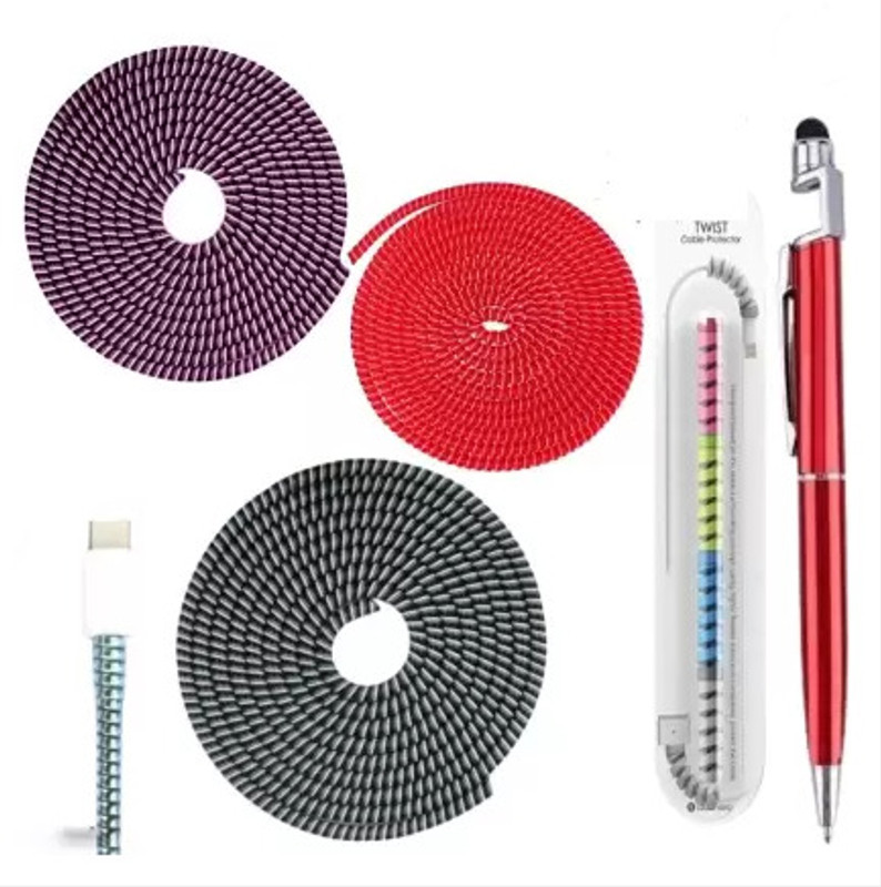 Mukul Protector Data Cable Charging Cord Cover Combo Set of 5 Items Cable Protector Cable Protector(Multicolor)