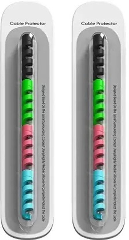 Zailie 8 pcs Spiral Charger Spring Cable Protector Data Cable Cable Protector(Multicolor)