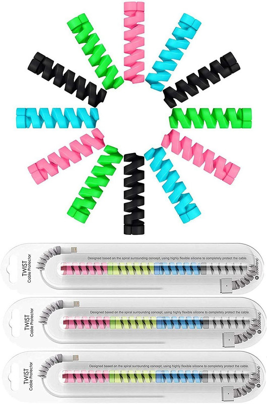 Hari Blessings TWIST SPIRAL BINDING WIRES PROTECTOR (COMBO OF 2) Cable Protector(Multicolor)