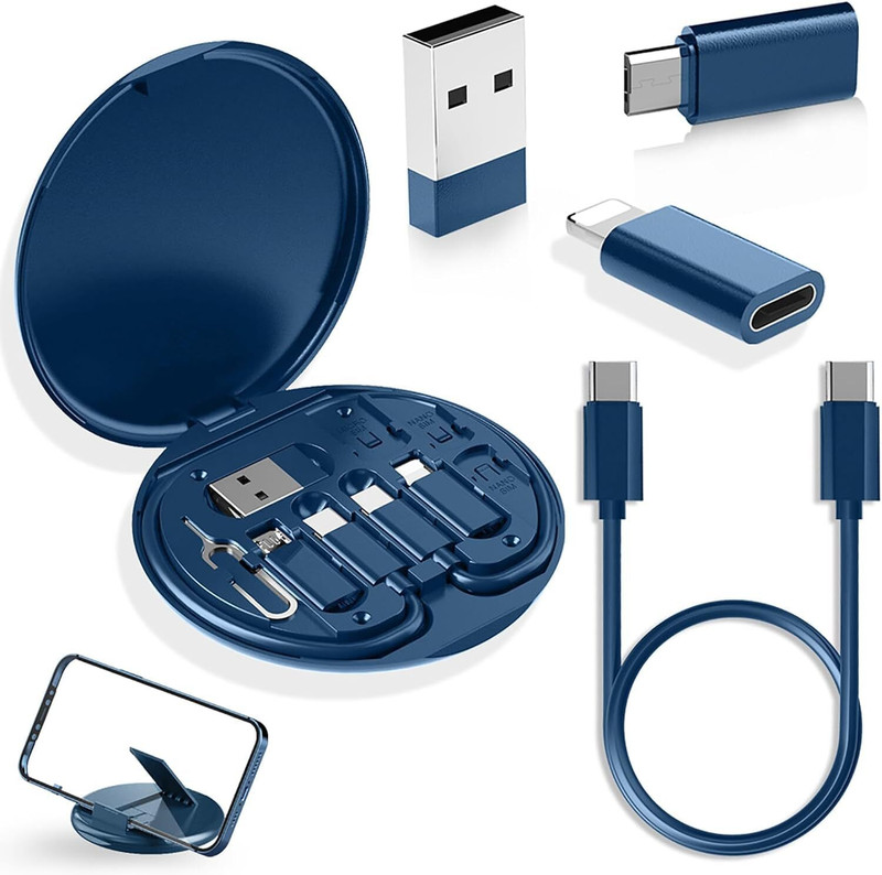CHG Portable Phone Stand & Adapter Set Earphone Cable Organizer