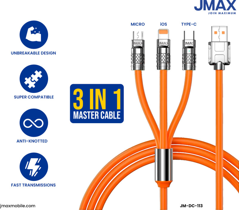 Jmax 3 IN 1 CABLE Cable Protector(Black, Orange)