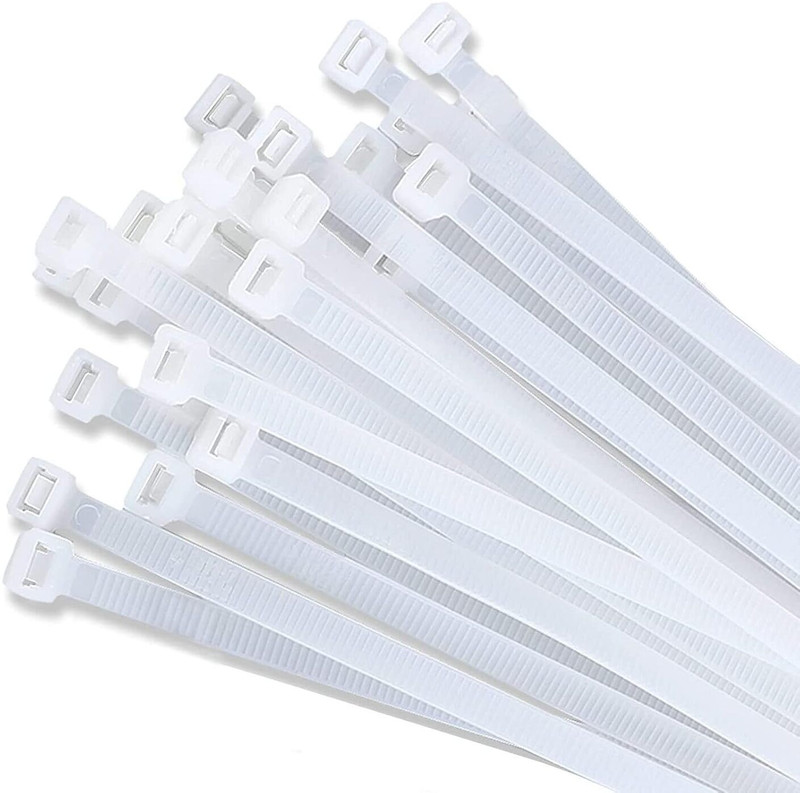 SHIVROH STAR 12 Inche Long White Color Cable Tie 1 Packet Of 100 Pcs Nylon Flexible Straps Cable Tie(White Pack of 100)