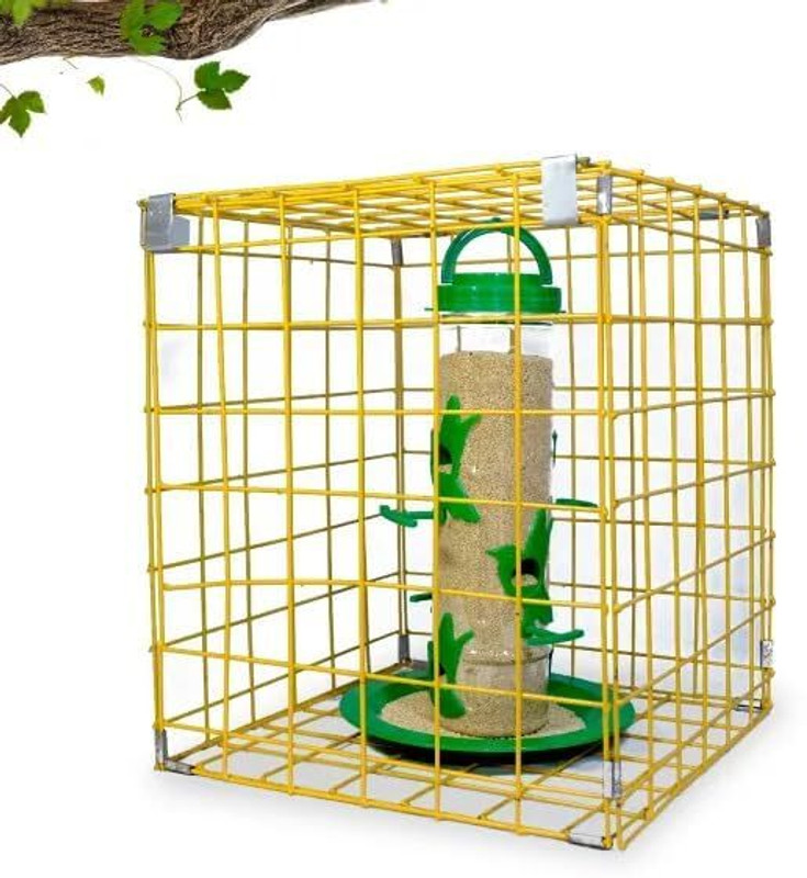 Amijivdaya Metal Hanging Bird Feeder Cage | Large Rustproof Protective Cover | Cage Seed Catcher