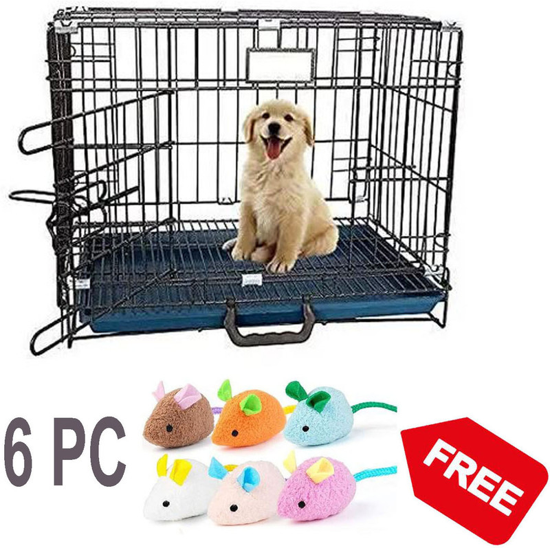 Prateek Kitchenware 18Inch Single-Door Folding Metal Cage with Removable Tray for Pets & Dogs Cage Seed Catcher