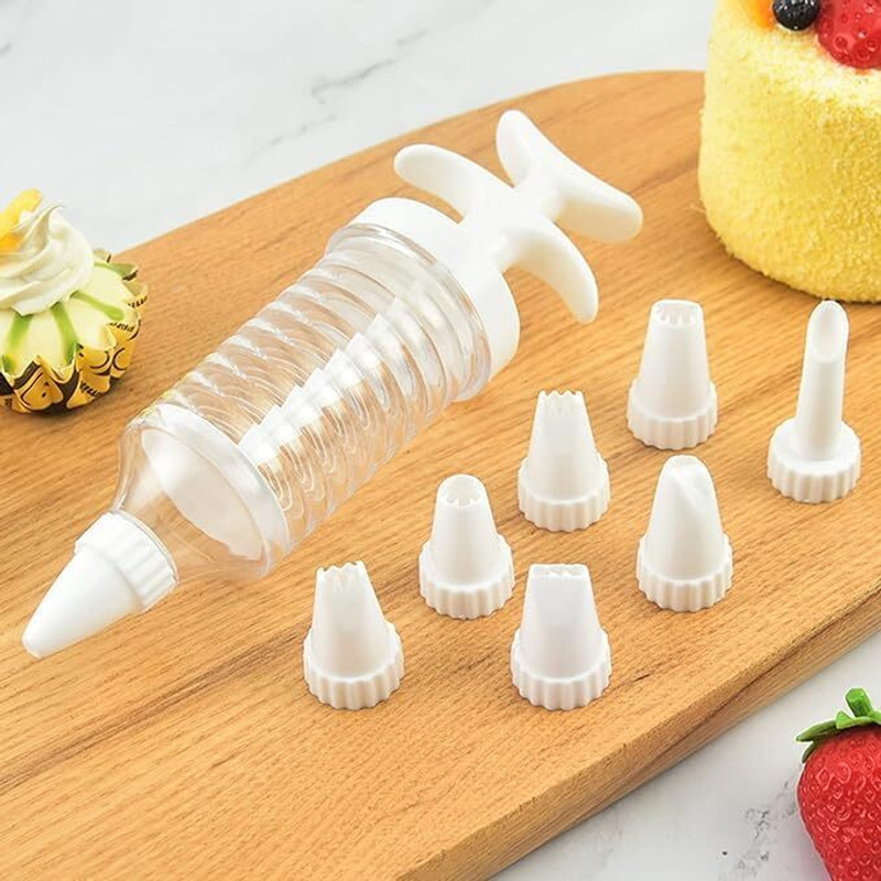 Jiyancreation Cake/Dessert and Cookie Decorative Pen With 8 Pieces Icing Tips Kitchen Tool Set(Multicolor, Baking Tools)