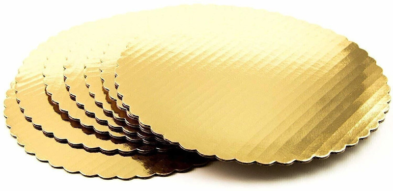 PACTIV BAKE 10 INCH CAKE BASE GOLD LAMINATION PACK OF 5 Paper Cake Server(Gold, Pack of 5)