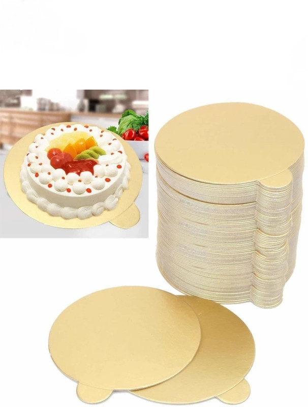 Umar Craft Cake Base (7 Inch) Cardboard Base Ideal for Cakes Pies Pizza (pack of 20) Paper Cake Server(Gold, Pack of 20)