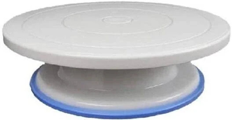 Fitaza 360 Degree Rotating Cake Stand Platform Cake Decorating Revolving Turntable Plastic Cake Server(Multicolor, Pack of 1)