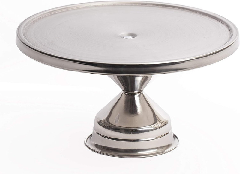 Dynore Stainless Steel Non-Rotating Cake Stand Stainless Steel Cake Server(Silver, Pack of 1)