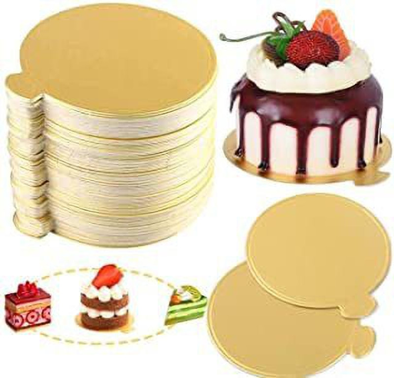 Raga Plus Golden Cake Stand, Cake Board Cake Base Round 7.25 inches, 1 Pond Base Paper Cake Server(Gold)