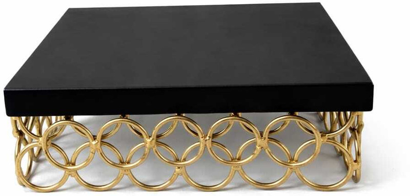 PVR Premium Black & Gold Metal Cake Stand Iron Cake Server(Black, Gold, Pack of 1)