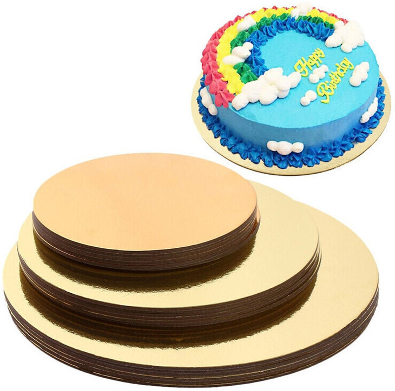 CLAM SHELL combo 8" & 9 INCH CAKE BASE GOLD LAMINATION PACK OF 18 Paper Cake Server(Gold, Pack of 18)