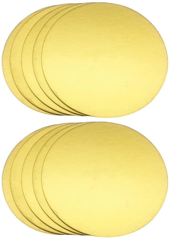 PAPYRUS 10-Inch Round Cake Base | Disposable Base | Cardboard Cake Boards Paper Cake Server(Gold, Pack of 20)