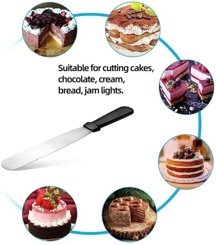 Marvino 6" Flat Spatula Palette Knife Stainless Steel Speciality Icing Nozzle(Steel Pack of 1)