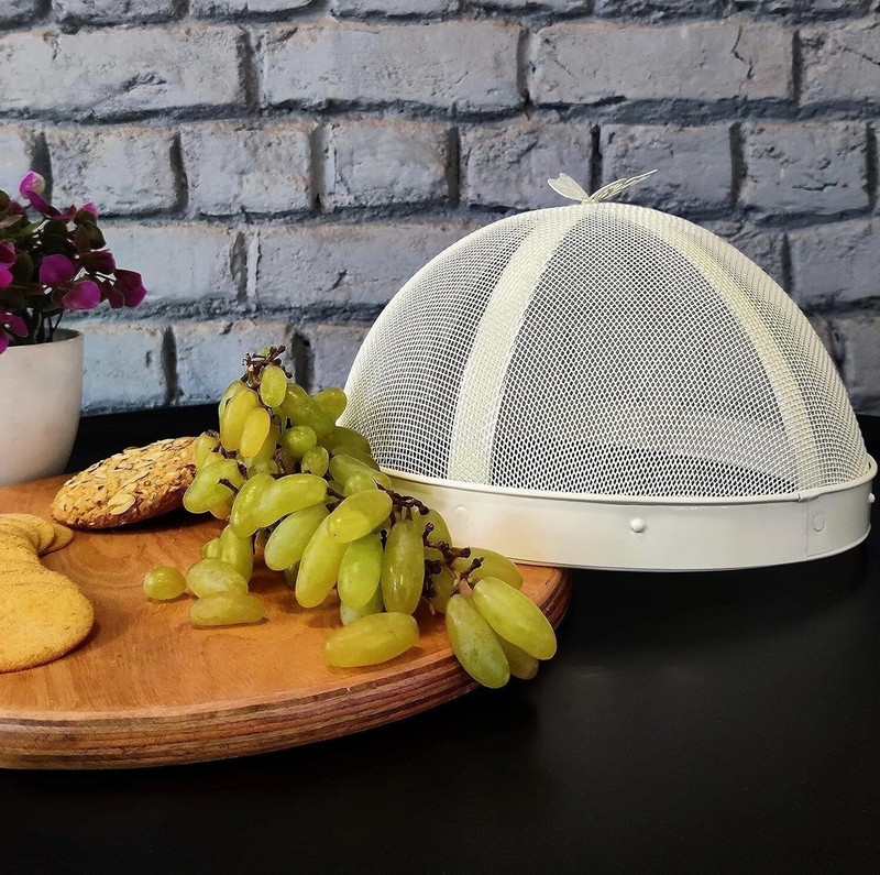 Elan Butterfly Cake Cover, Home Using Anti Fly Mosquito Food Cover (10 Inch-Ivory) Stainless Steel Cake Server(White, Pack of 1)