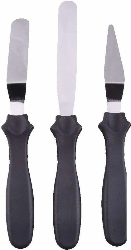 LUMZIA 3in1 MULTICOLOR Pallett Cake Icing Spatula Knife Set of 3 Pieces Stainless Steel Cake Server(Multicolor, Pack of 3)